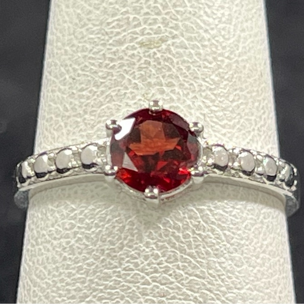 Garnet Sterling Silver Ring